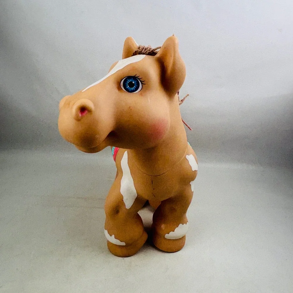 Vtg Cabbage Patch Kids CPK Crimp n Curl Pony Horse 1992 Tan White Pink Saddle